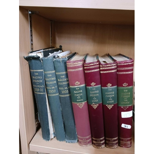 21 - 100 BOUND VOLUMES OF THE RACING PIGEON FROM 1896 - 1983