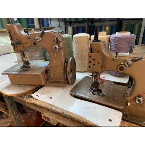 599 - BROWN NEWLONG OVER-LOCKING MACHINE. FULLY WORKING, THREE THREADED HEAVY DUTY CARPET WHIPPER PLUS:  B... 