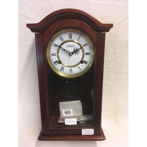 605 - MODERN HIGHLANDS STRIKING WALL CLOCK