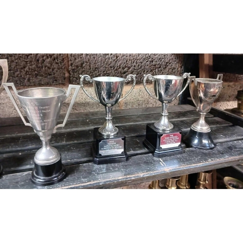 65 - QTY OF RACING PIGEON TROPHIES, MOSTLY IN ENGRAVED WITH WINNERS NAME