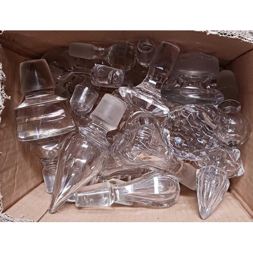 71 - 3 CARTONS WITH 6 DECANTERS & LARGE QTY OF DECANTER STOPPERS