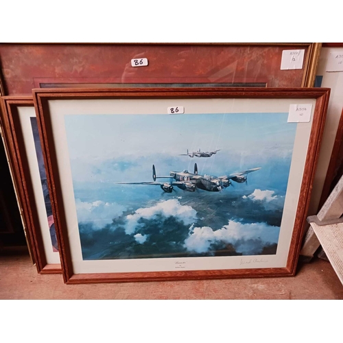 86 - 6 LIMITED EDITION WW II AIRCRAFT PRINTS INCL; SIGNED HURRICANS FROM KENLY BY MICHAEL TURNER & THE SW... 