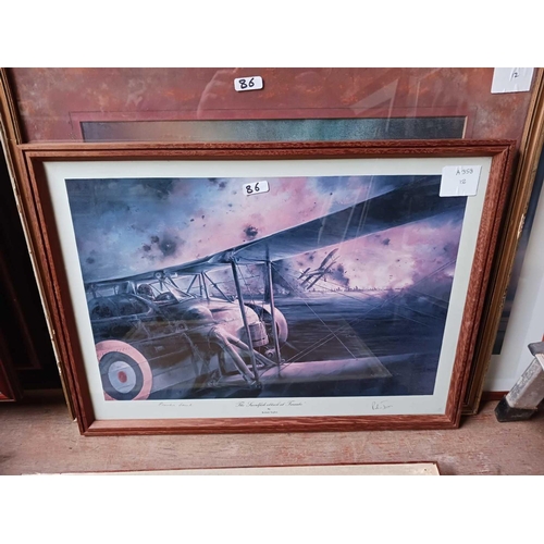 86 - 6 LIMITED EDITION WW II AIRCRAFT PRINTS INCL; SIGNED HURRICANS FROM KENLY BY MICHAEL TURNER & THE SW... 