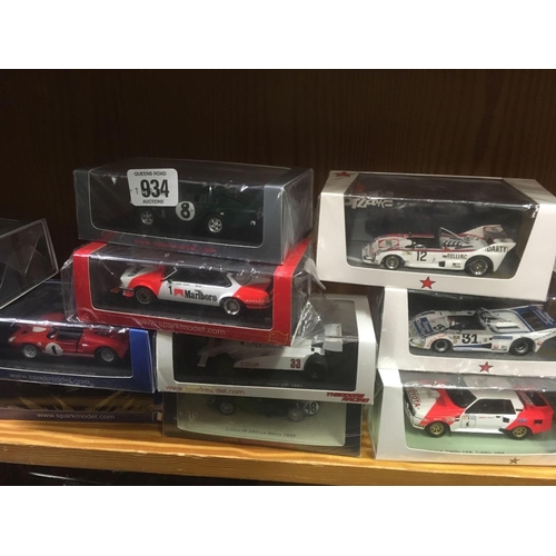 934 - 15 BOXED SPARK & BIZARRE RACING CARS