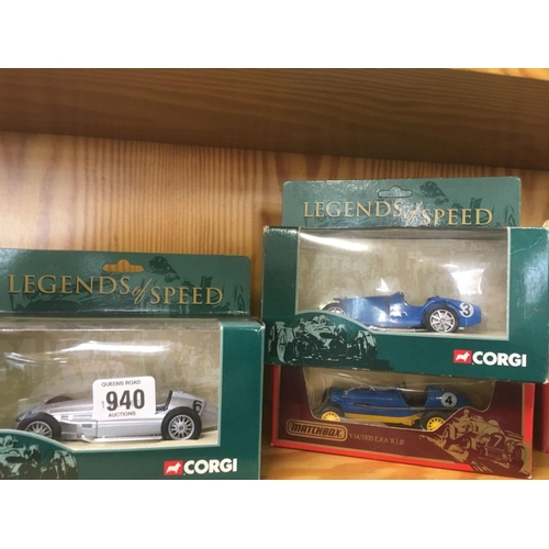 940 - 8 BOXED MODELS OF YESTERYEAR & LEGENDS OF SPEED