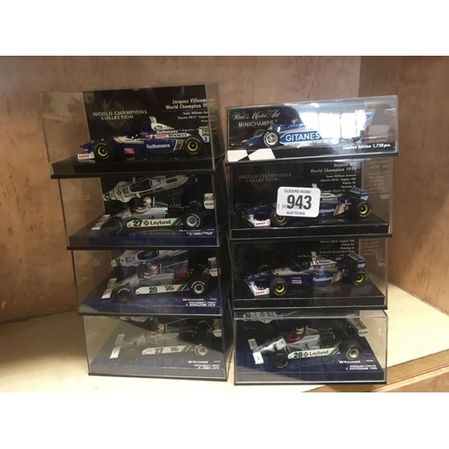 943 - 8 BOXED MINI CHAMPS MODEL RACE CARS