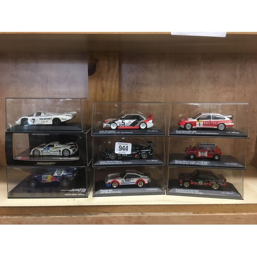 944 - 9 BOXED MINI CHAMPS MODEL RACE CARS