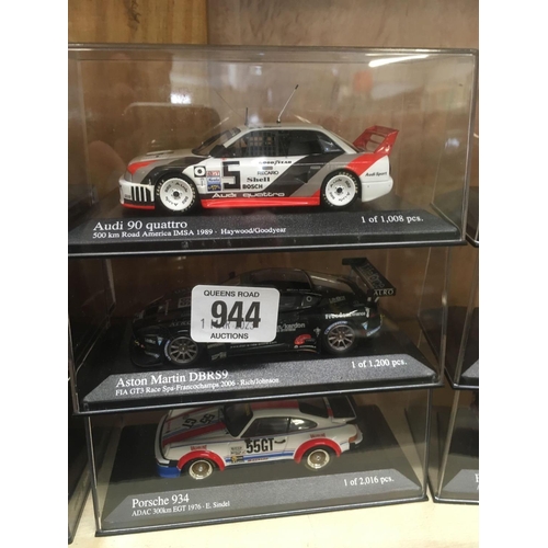 944 - 9 BOXED MINI CHAMPS MODEL RACE CARS