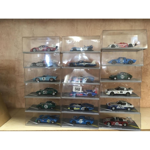 948 - 18 BIZARRE BOXED MODEL RACE CARS