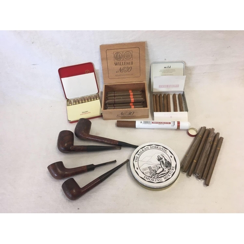 963 - CARTON WITH QTY OF CIGARS IN TINS & BOXES & PIPES