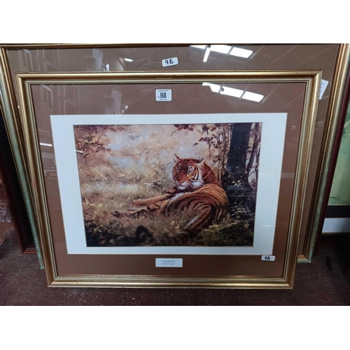 98 - 4 F/G PRINTS OF TIGERS