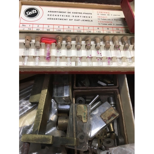 13 - 2 SMALL CARTONS OF MISC WATCH MAKER COLLETS & GAUGES