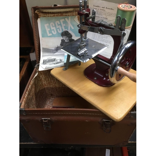 17 - ESSEX MINIATURE SEWING MACHINE IN CARRY CASE