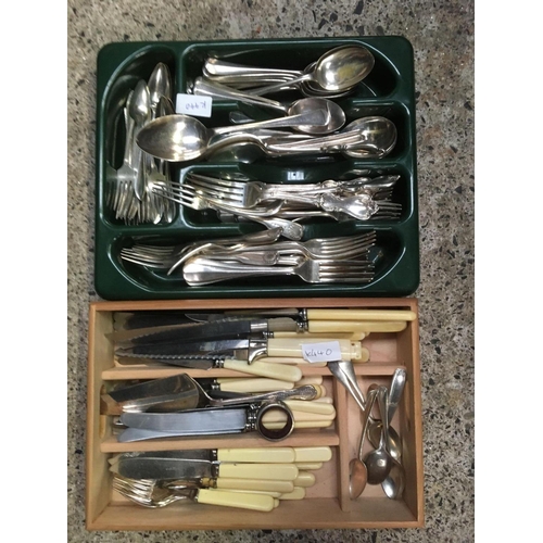 23 - 2 TRAYS OF MISC CUTLERY