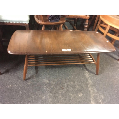 490 - DARK ERCOL COFFEE TABLE