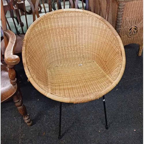 492 - WICKER TUB CHAIR