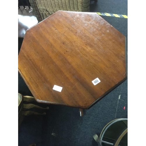 493 - MAHOGANY OCTAGON OCCASIONAL TABLE