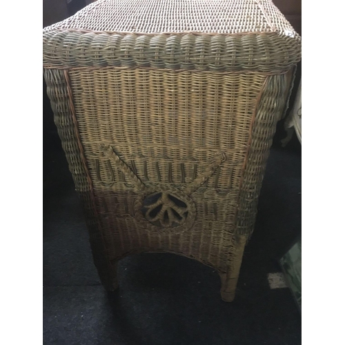 494 - WICKER 3 DRAWER SIDE TABLE