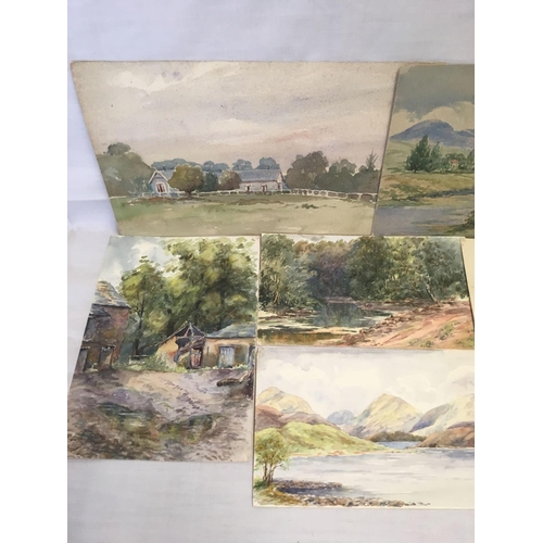 507 - FOLDER OF 6, 19THC WATERCOLOUR VIEWS OF AUSTRALIA, ONE INSCRIBED BATEMAN'S BAY, NEW SOUTH WALES. ANO... 