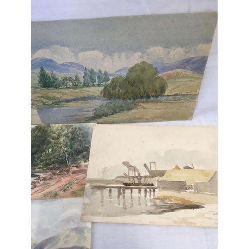 507 - FOLDER OF 6, 19THC WATERCOLOUR VIEWS OF AUSTRALIA, ONE INSCRIBED BATEMAN'S BAY, NEW SOUTH WALES. ANO... 