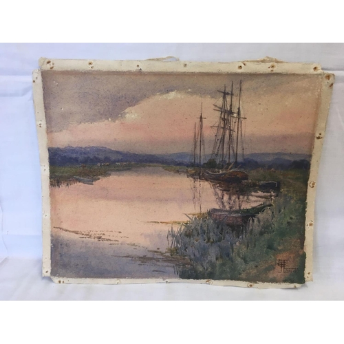 512 - EDITH G HOUSEMAN; UNFRAMED WATERCOLOUR INSCRIBED VERSO ON THE SHIP CANAL, TOPSHAM, DEVON, SIGNED & D... 