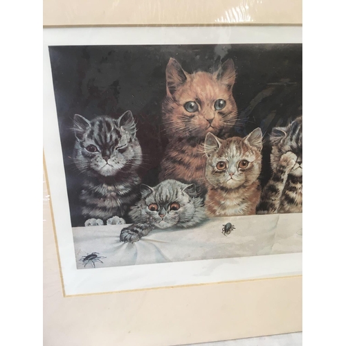 519 - A GOOD LOUIS WAIN COLOUR PRINT FROM THE ORIGINAL OIL PAINTING ''WHAT WE  ARE ABOUT TO RECEIVE'', UNF... 