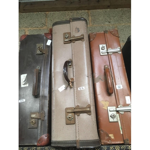 52 - 5 VINTAGE SUITCASES