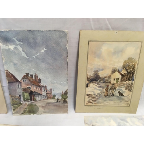 531 - FOLIO OF 10 UNFRAMED WATERCOLOURS MAINLY LANDSCAPES AND VILLAGE  VIEWS AROUND THE UK C 1880-1920, LA... 