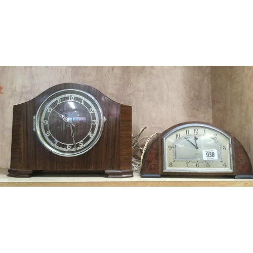 938 - SMITHS ELECTRIC MANTLE CLOCK & 1 OTHER SMITHS CLOCK