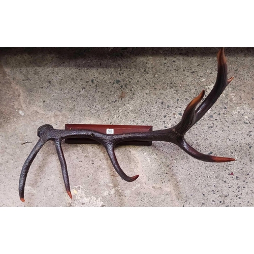 161 - SET OF FALLOW DEER ANTLERS, PAIR OF RED DEER ANTLERS