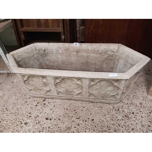 235 - RE CONSTITUTED STONE TROUGH, 35'' LONG, 13'' WIDE, 10'' DEEP