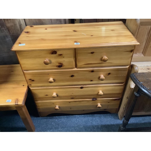 333 - PINE CHEST OF 5 DRAWERS