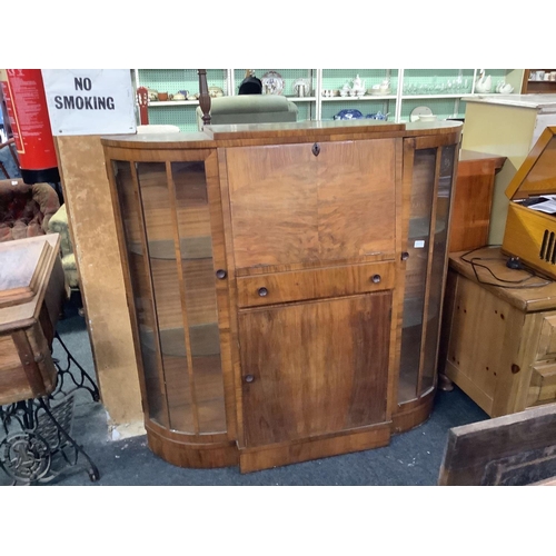 354 - FLAME VENEERED GLAZED BUREAU