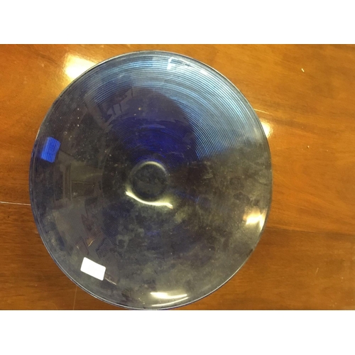 381 - BLUE GLASS FRUIT BOWL