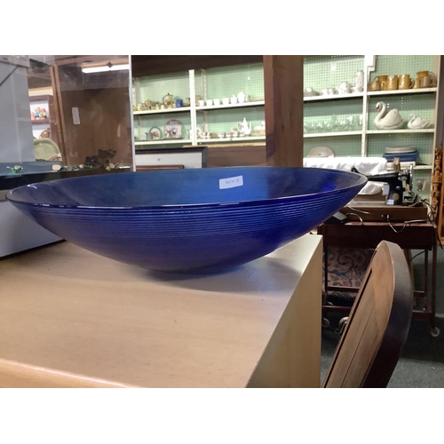 381 - BLUE GLASS FRUIT BOWL