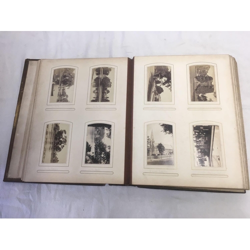 385 - 1 VICTORIAN ALBUM WITH CDV'S & CABINET CARDS & ADDITIONAL EMPTY ALBUM