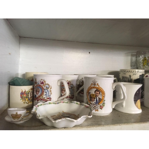 391 - 2 SHELVES OF ROYAL COMMEMORATIVE WARE