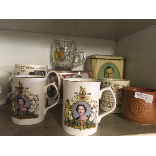 391 - 2 SHELVES OF ROYAL COMMEMORATIVE WARE