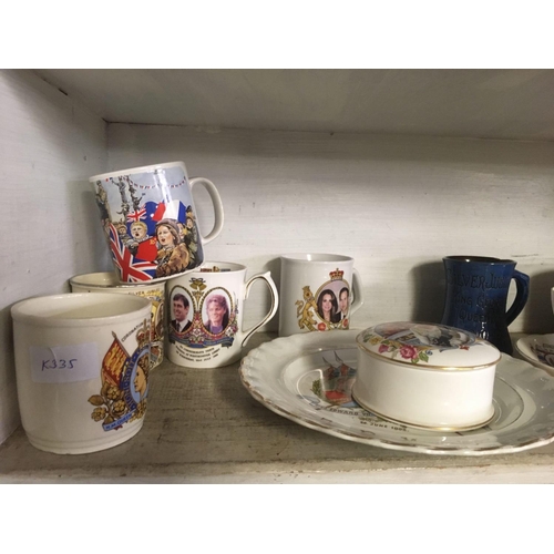 391 - 2 SHELVES OF ROYAL COMMEMORATIVE WARE