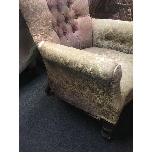 404 - ANTIQUE BUTTON BACK TUB CHAIR