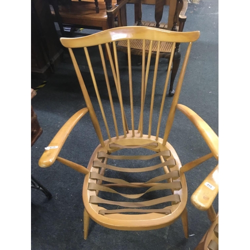 415 - PAIR OF ERCOL FRAMED CHAIRS