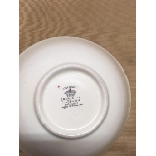 437 - 2 SHELVES OF CROWN DEVON DINNERWARE