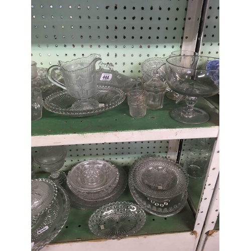 444 - 2 SHELVES OF GLASSWARE