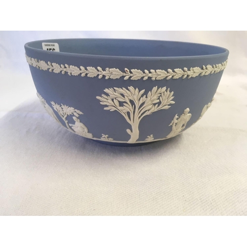 456 - WEDGWOOD BOWL & GLASS VASE, POSSIBLY WHITE FRIARS