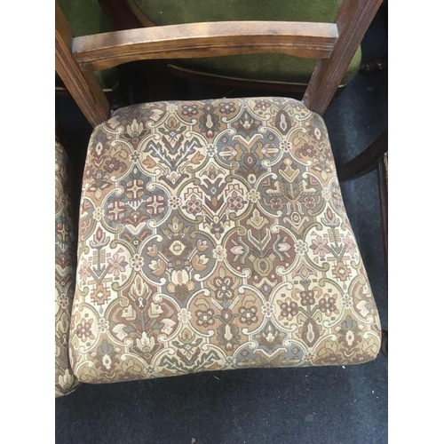 492 - 3 TAPESTRY SEATED DINING CHAIRS