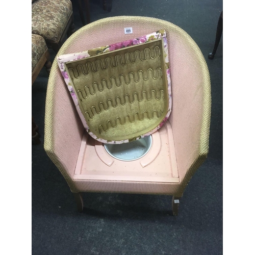 499 - PINK LOOM COMODE CHAIR