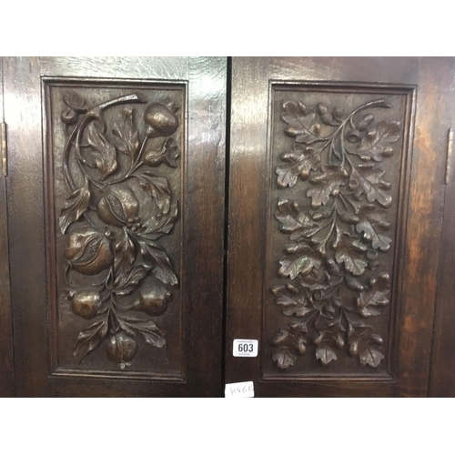 603 - CARVED CORNER CABINET