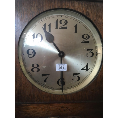 617 - OAK GRANDFATHER CLOCK