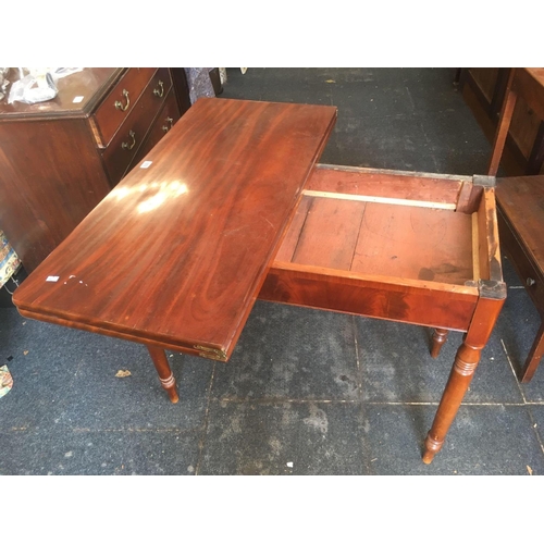 619 - MAHOGANY FLIP TOP TABLE