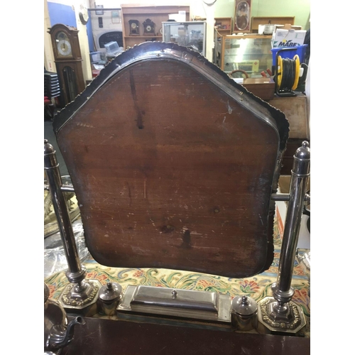 624 - LARGE ANTIQUE PLATED MIRROR